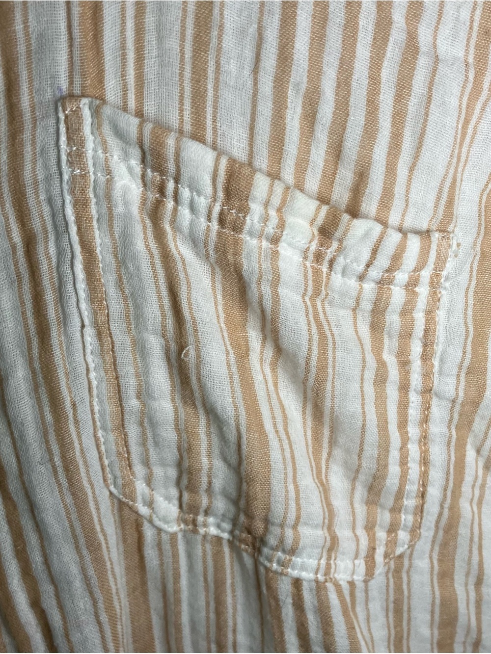 Aeropostale White and Cappuccino Gauzy Oversized Cotton Boyfriend Shirt XXL - Picture 4 of 5